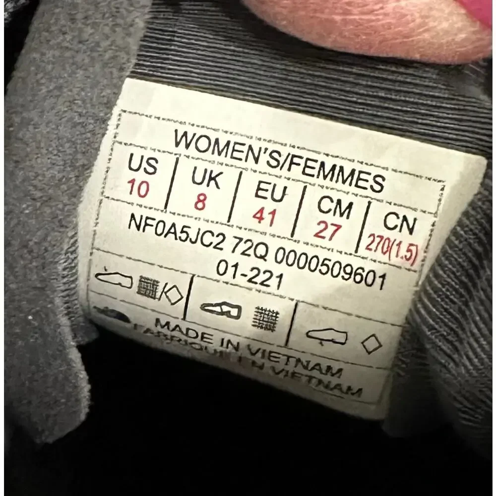 The North Face Flypack Womens Size 10 Running Shoes‎ Sneakers Black Gray Lace Up